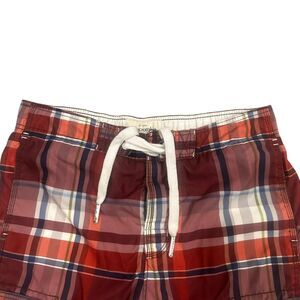 Abercrombie & Fitch Shorts Mens Medium Red Plaid Cargo Swim Trunks Boardshorts